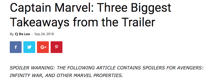 Captain Marvel Headline